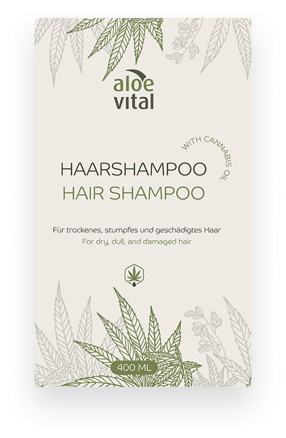 AloeVital Haarshampoo Etikett Frontseite