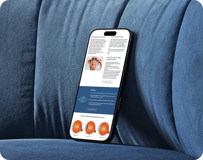 Mobile Ansicht der neuen Webseite Augenzentrum München